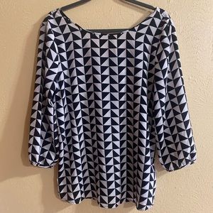 Black and White Blouse